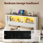 Mysha Bed Frame with Storage Bookcase Headboard and Footboard - White Double