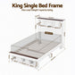 Mysha Bed Frame with Storage Bookcase Headboard and Footboard - White King Single