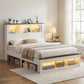 Mysha Bed Frame with Storage Bookcase Headboard and Footboard - White Queen