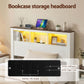 Mysha Bed Frame with Storage Bookcase Headboard and Footboard - White Single