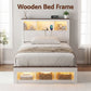 Mysha Bed Frame with Storage Bookcase Headboard and Footboard - White Single