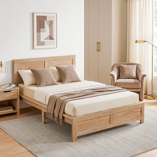 Annie Bed Frame Wooden Acacia No Drawers - Wood King Single