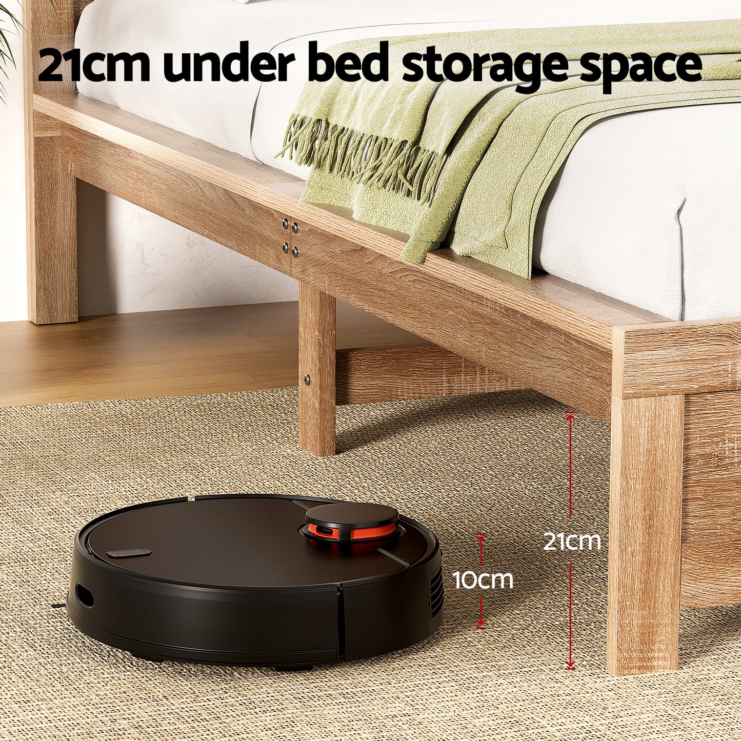 Annie Bed Frame Wooden Acacia No Drawers - Wood King Single
