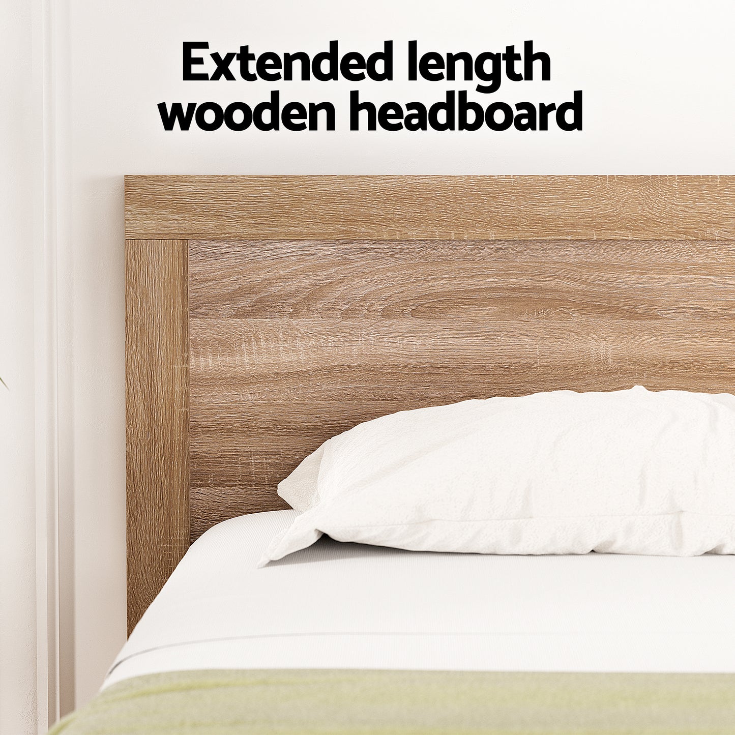 Annie Bed Frame Wooden Acacia No Drawers - Wood King Single