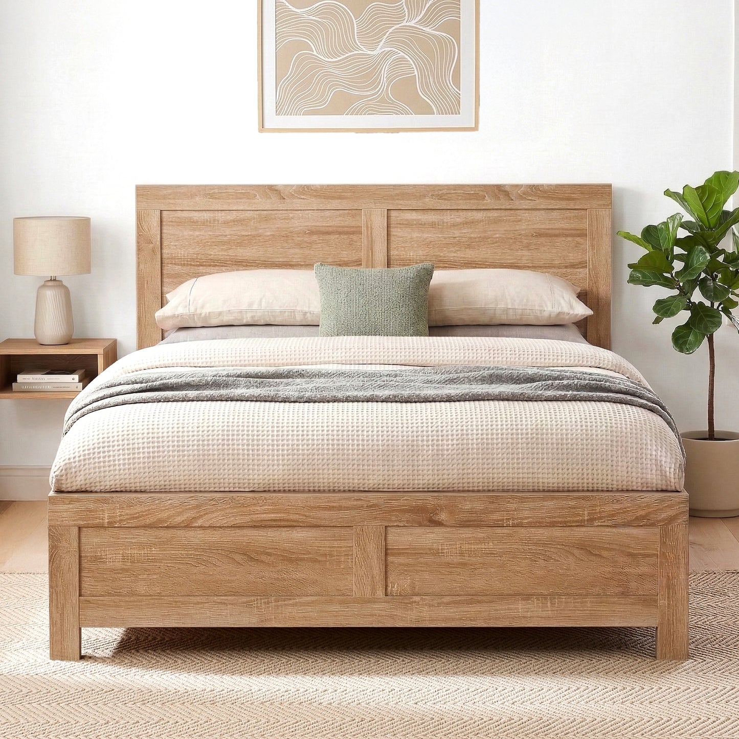 Annie Bed Frame Wooden Acacia No Drawers - Wood King Single