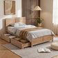 Annie Bed Frame with 2 Drawers - Natural King Single