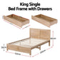 Annie Bed Frame with 2 Drawers - Natural King Single
