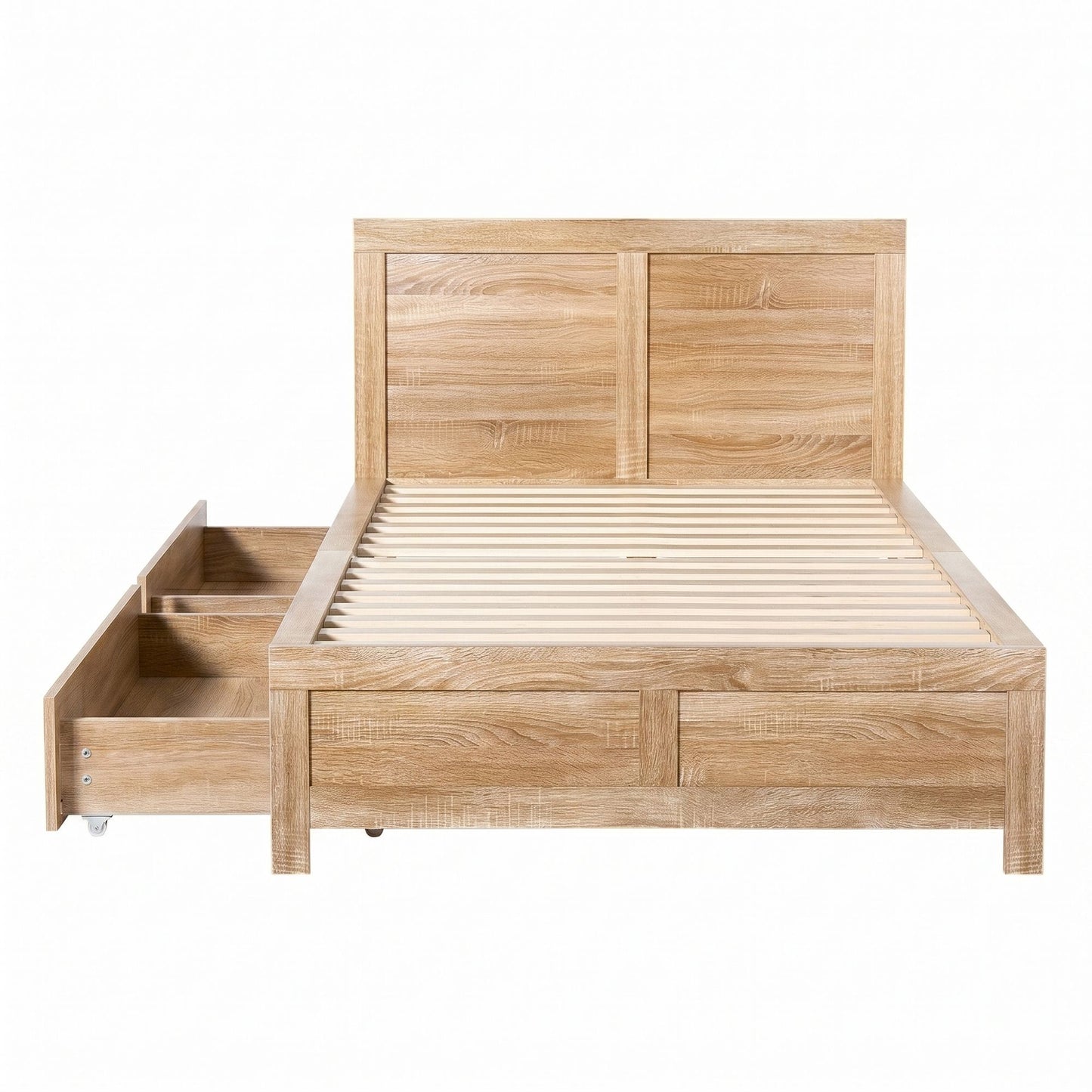 Annie Bed Frame with 2 Drawers - Natural King Single