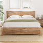 Lithara Bed & Mattress Package with 32cm Mattress Wooden Bed No Drawers - Wood Queen