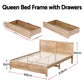 Annie Bed Frame with 2 Drawers - Natural Queen