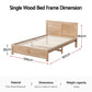 Lithara Bed & Mattress Package with 34cm Mattress Wooden Acacia No Drawers - Wood Single