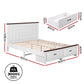 Aveline Wooden Bed Frame with 2 Drawer Platform Bed - White Double