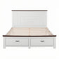 Aveline Wooden Bed Frame with 2 Drawer Platform Bed - White Queen