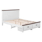 Aveline Wooden Bed Frame with 2 Drawer Platform Bed - White Queen