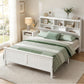 Emmeline Bed Frame with Storage Headboard and Footboard Wooden - White Queen