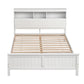 Emmeline Bed Frame with Storage Headboard and Footboard Wooden - White Queen