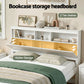 Emmeline Bed Frame with Storage Headboard and Footboard Wooden - White Queen