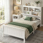 Emmeline Bed Frame with Storage Headboard and Footboard Wooden Bed Base - White Single