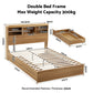 Lausanne Bed Frame with Storage, 4 Drawers, USB and Night Light - Natural Double