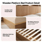 Lausanne Bed Frame with Storage, 4 Drawers, USB and Night Light - Natural Double