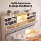 Lausanne Bed Frame with Storage, 4 Drawers, USB and Night Light - White King Single