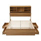 Lausanne Bed Frame with Storage, 4 Drawers, USB and Night Light - Natural King Single