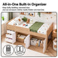 Zorielle Bed Frame with Storage 3 Drawers and Two-Step Access 2 Cabinets - White King Single