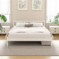 Serenia Bed Frame Size Wooden Platform with 2 Storage Drawers - White Double