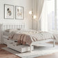 Serenia Bed Frame Wooden Platform with 2 Storage Drawers - White King Single
