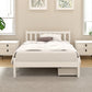 Serenia Bed Frame Wooden Platform with 2 Storage Drawers - White King Single