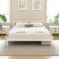 Serenia Bed Frame Wooden Platform with 2 Storage Drawers - White Queen