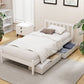 Serenia Bed Frame Wooden Platform with 2 Storage Drawers - White Single