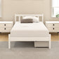 Serenia Bed Frame Wooden Platform with 2 Storage Drawers - White Single