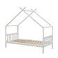 Isadora Bed Frame Wooden Base Kids Timber House Beds - White Single