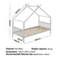 Isadora Bed Frame Wooden Base Kids Timber House Beds - White Single