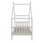 Isadora Bed Frame Wooden Base Kids Timber House Beds - White Single