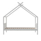 Isadora Bed Frame Wooden Base Kids Single Timber House with 2 Storage Drawers - White Single