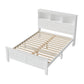 Briggs Bed Frame Size Wooden with 3 Shelves Bed Head - White Double