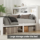 Briggs Bed Frame Size Wooden with 3 Shelves Bed Head - White Double