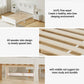 Briggs Bed Frame Size Wooden with 3 Shelves Bed Head - White Double