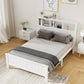 Briggs Bed Frame Size Wooden with 3 Shelves Bed Head - White Double