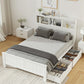 Briggs Bed Frame Size Wooden with 3 Shelves Bed Head - White Double