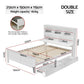 Briggs Bed Frame Size Wooden with 3 Shelves Bed Head - White Double