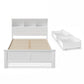 Briggs Bed Frame Size Wooden with 3 Shelves Bed Head - White Double