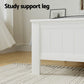 Briggs Bed Frame Size Wooden with 3 Shelves Bed Head - White Double