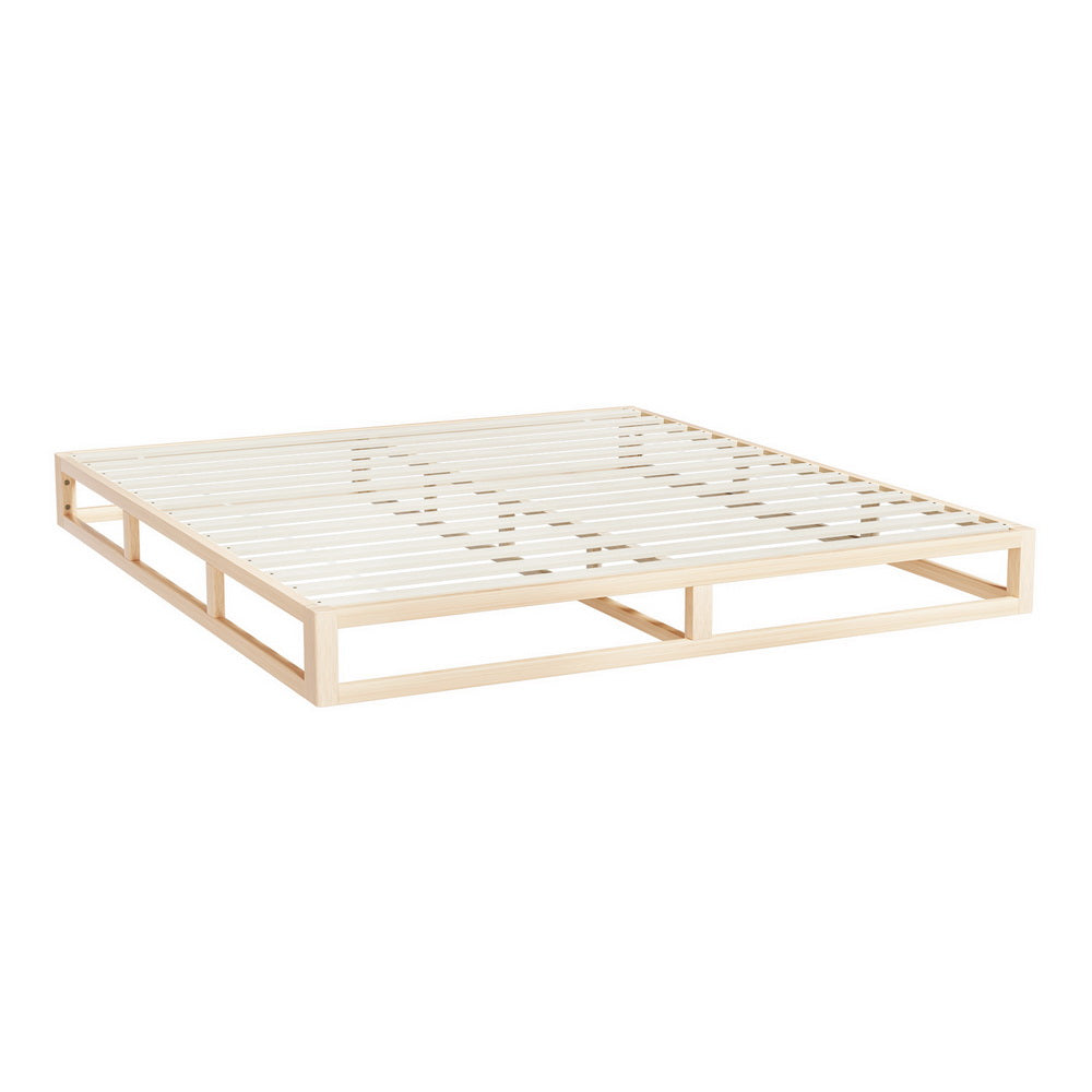 Malta Bed Frame Wooden Base Platform - Pine King
