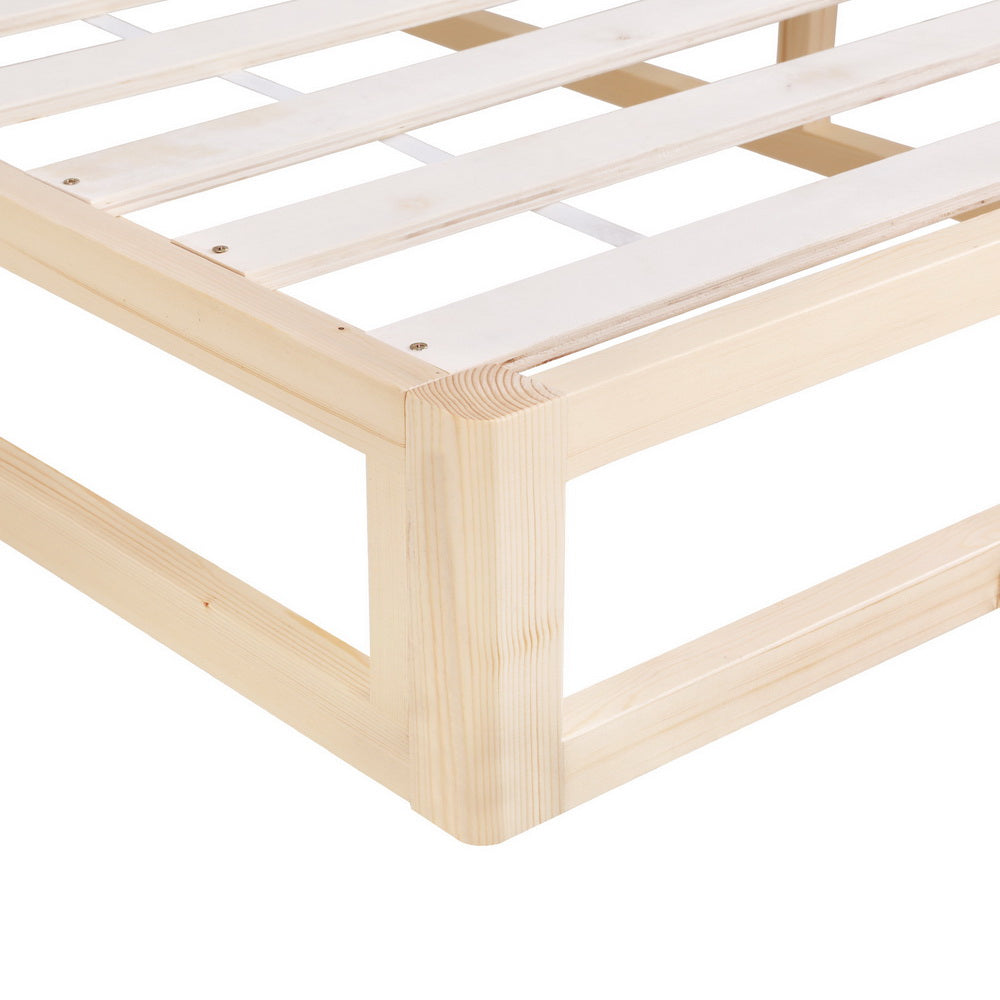 Malta Bed Frame Wooden Base Platform - Pine Queen