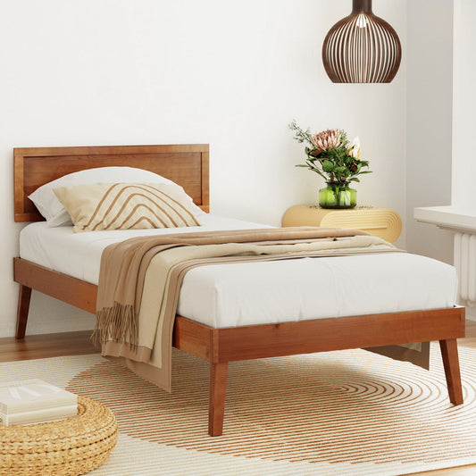 Zoisite Bed & Mattress Package with 32cm Mattress - Walnut Single