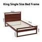 Ellie Bed Frame Wooden - Walnut King Single