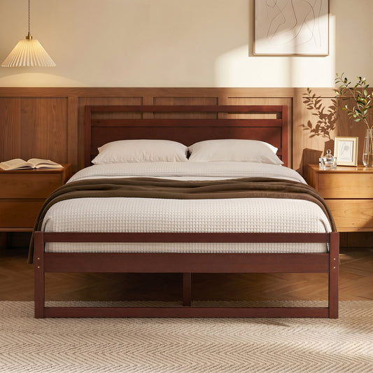 Ellie Bed Frame Wooden - Walnut Queen